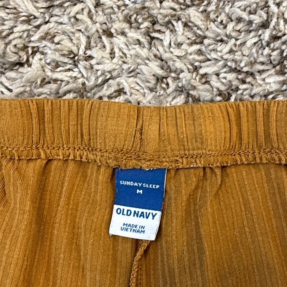 Old Navy Pajama Pant Cropped Sunday Sleep Mustard Yellow Size Medium - Picture 12 of 12